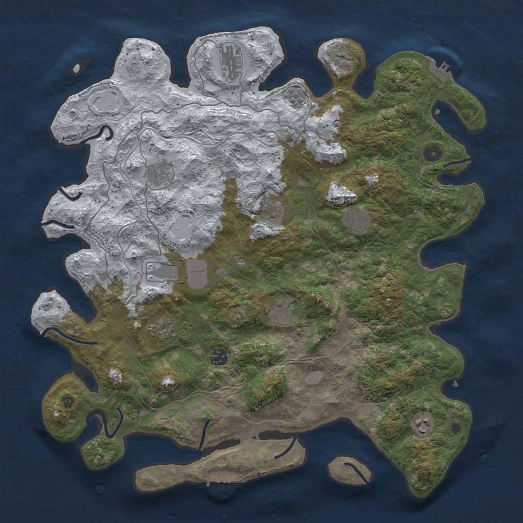 Rust Map: Procedural Map, Size: 4500, Seed: 748365207, 19 Monuments