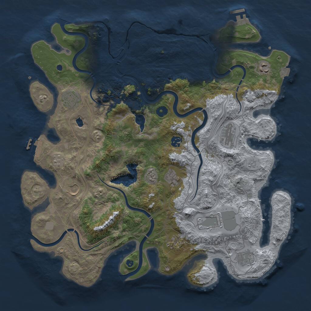 Rust Map: Procedural Map, Size: 4250, Seed: 1091005020, 16 Monuments