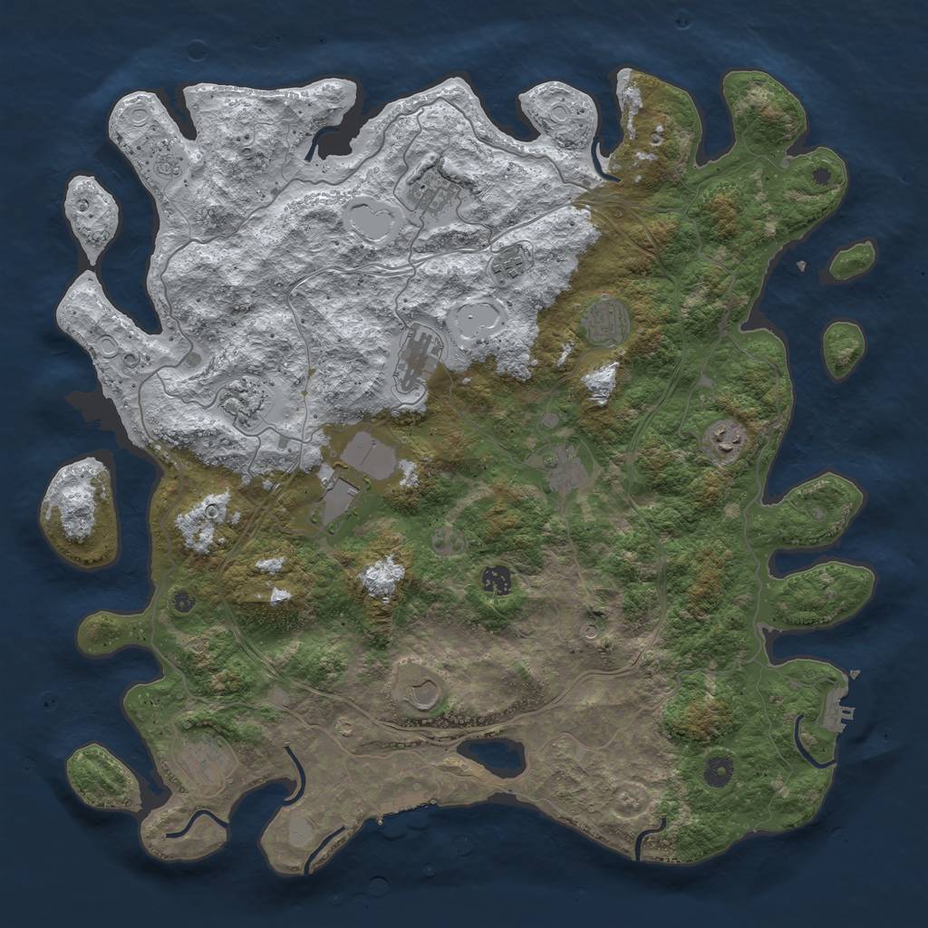 Rust Map: Procedural Map, Size: 4550, Seed: 15891385, 20 Monuments