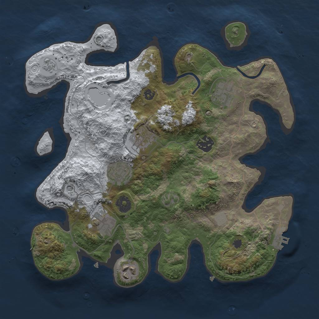 Rust Map: Procedural Map, Size: 3000, Seed: 1514158016, 14 Monuments