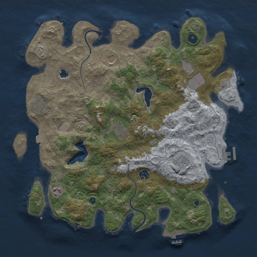 Rust Map: Procedural Map, Size: 4000, Seed: 23462, 14 Monuments