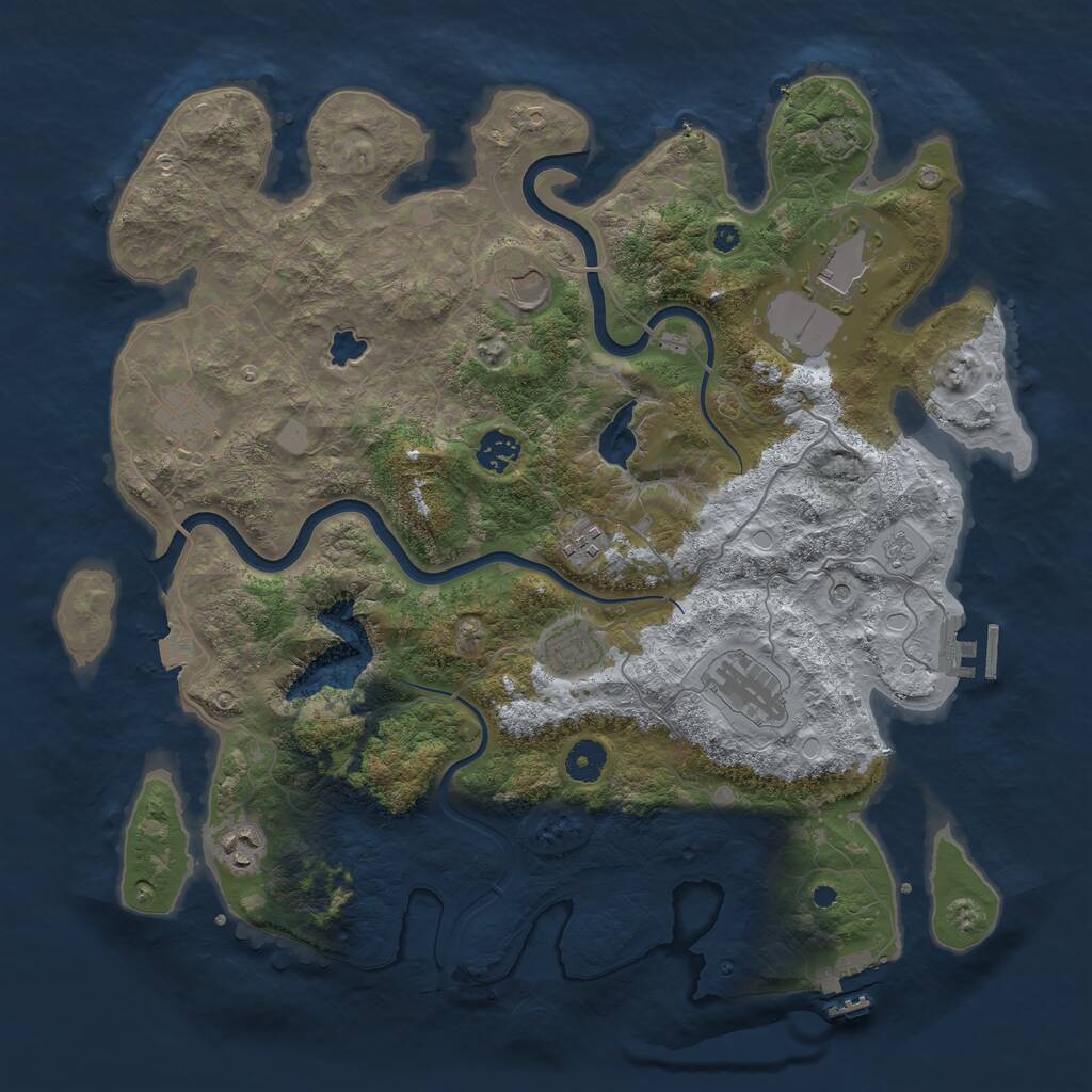 Rust Map: Procedural Map, Size: 4000, Seed: 23462, 14 Monuments