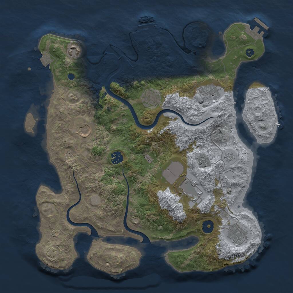 Rust Map: Procedural Map, Size: 3500, Seed: 23468, 14 Monuments