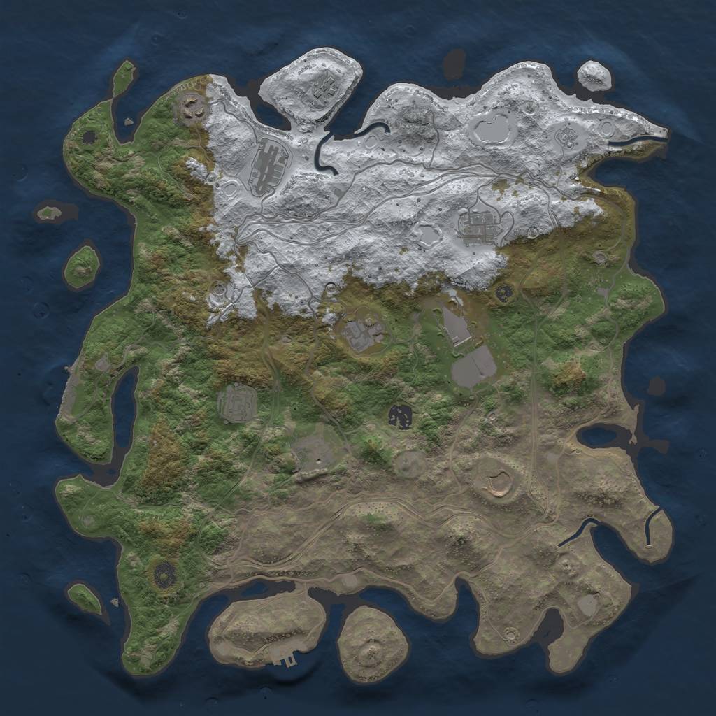 Rust Map: Procedural Map, Size: 4250, Seed: 50392423, 19 Monuments