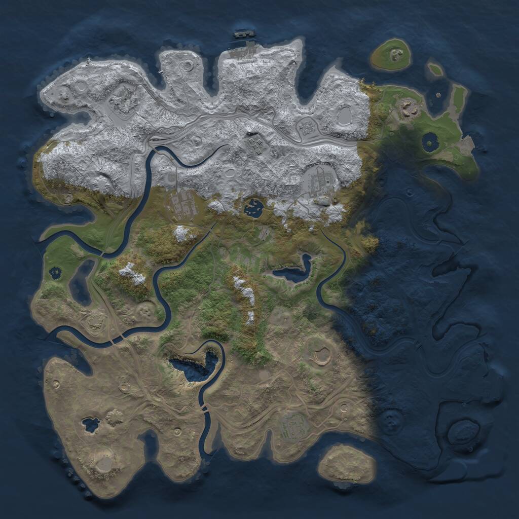 Rust Map: Procedural Map, Size: 4250, Seed: 50468904, 14 Monuments