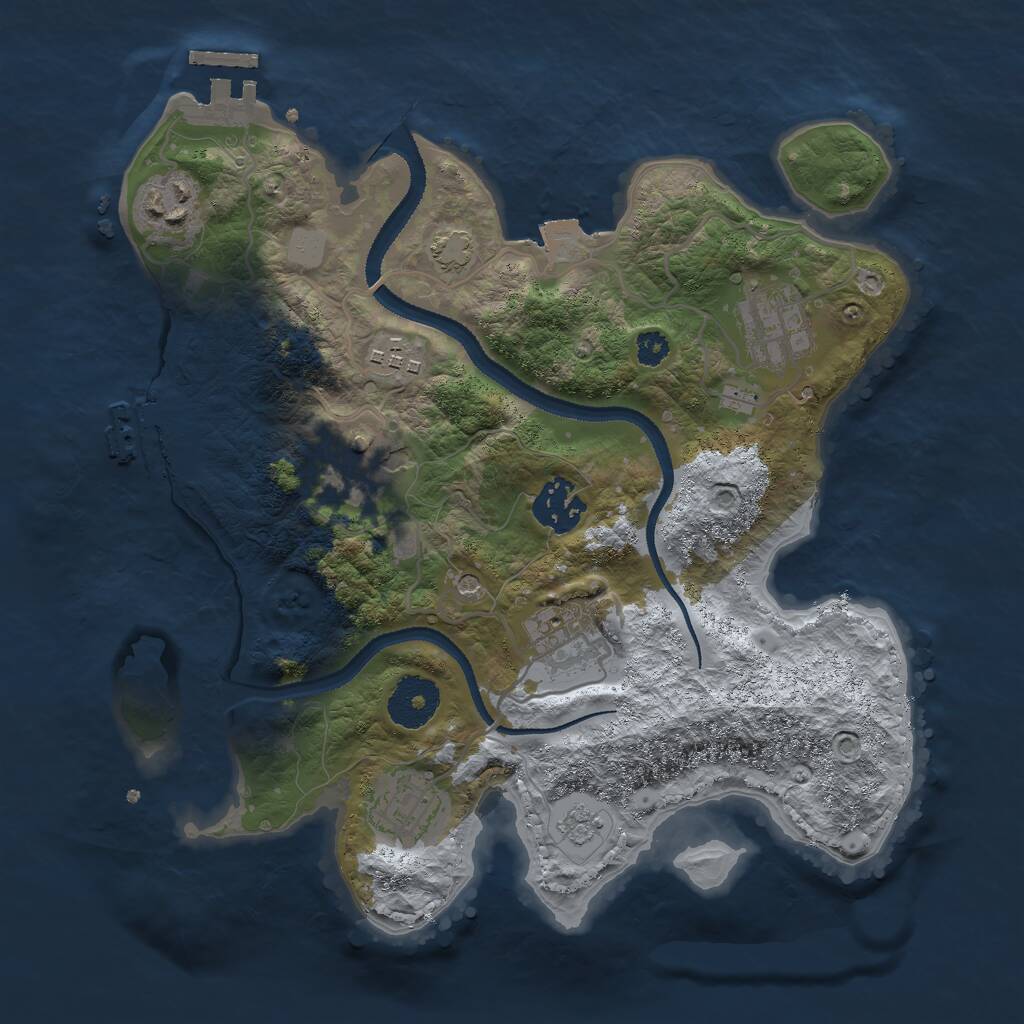 Rust Map: Procedural Map, Size: 3000, Seed: 925230452, 13 Monuments