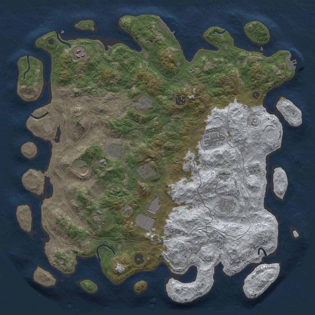 Rust Map: Procedural Map, Size: 4500, Seed: 1971766209, 20 Monuments