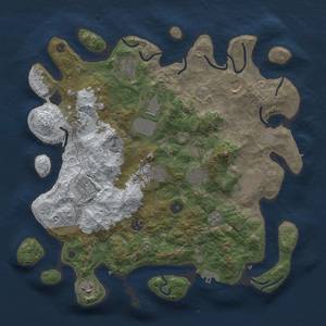 Thumbnail Rust Map: Procedural Map, Size: 3850, Seed: 1686910547, 20 Monuments