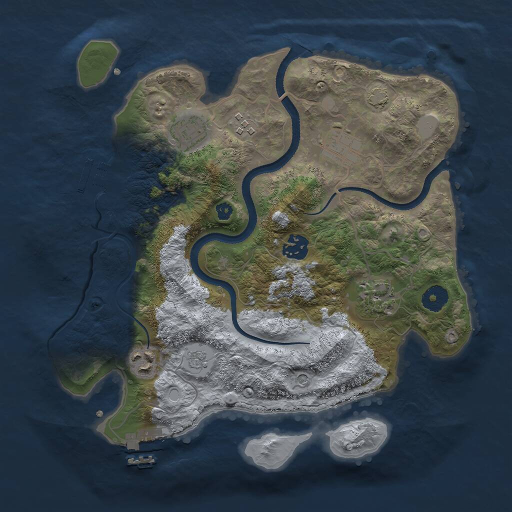 Rust Map: Procedural Map, Size: 3000, Seed: 998170856, 12 Monuments