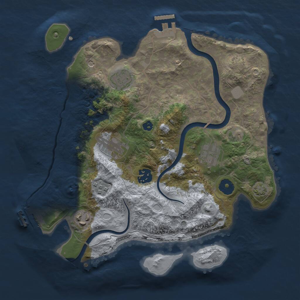 Rust Map: Procedural Map, Size: 3000, Seed: 998170856, 11 Monuments