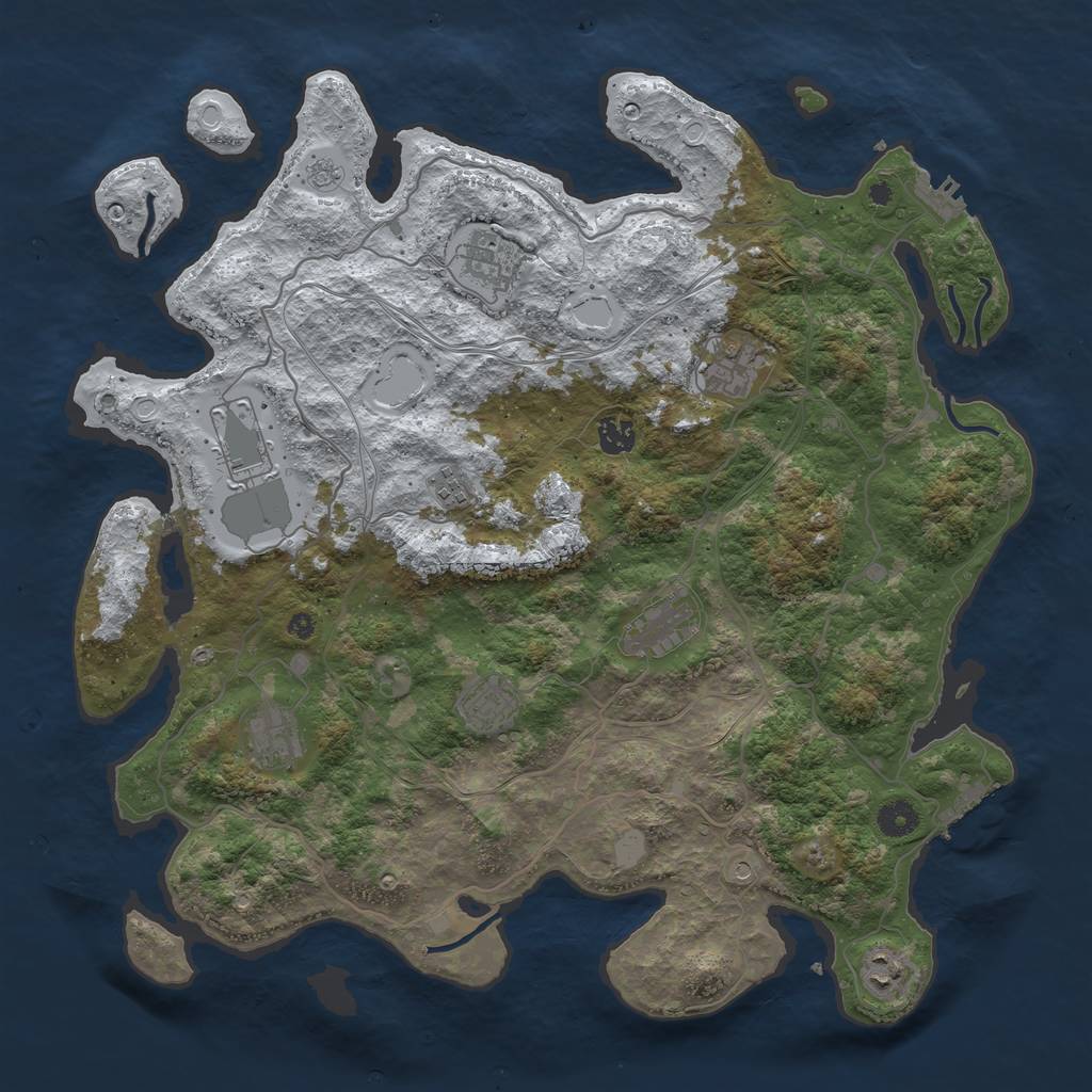 Rust Map: Procedural Map, Size: 4250, Seed: 245726326, 18 Monuments