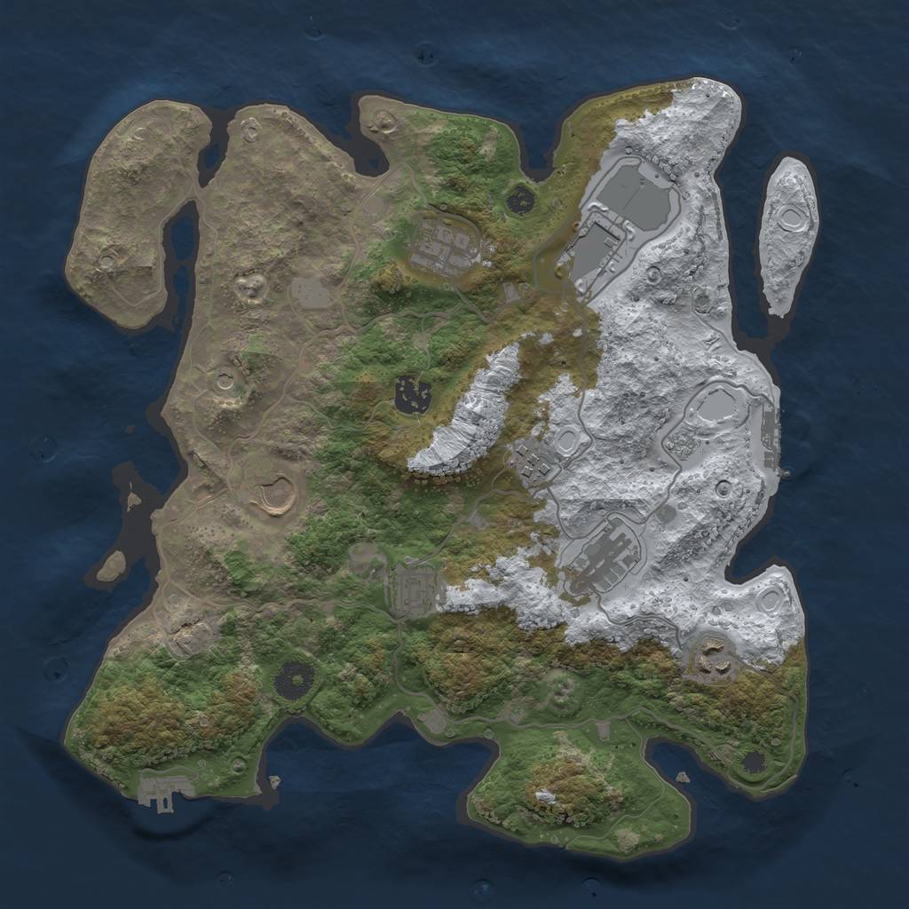 Rust Map: Procedural Map, Size: 3500, Seed: 88712, 17 Monuments