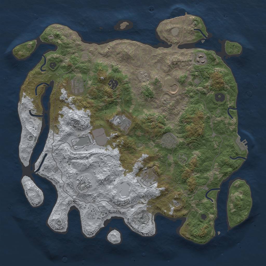 Rust Map: Procedural Map, Size: 4000, Seed: 519, 19 Monuments