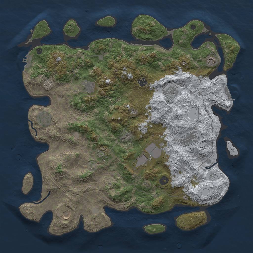Rust Map: Procedural Map, Size: 4250, Seed: 55556666, 19 Monuments