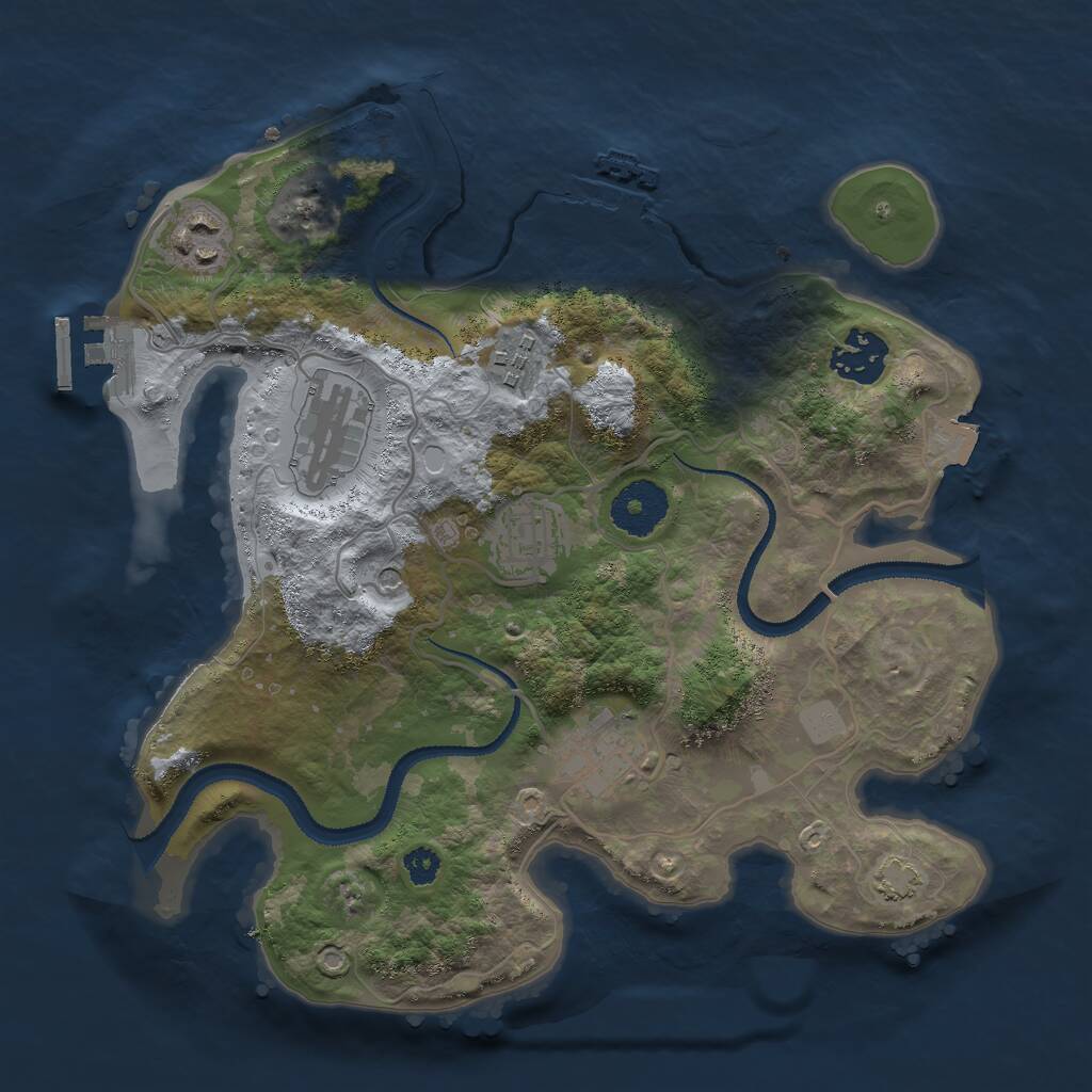 Rust Map: Procedural Map, Size: 3000, Seed: 48986989, 11 Monuments