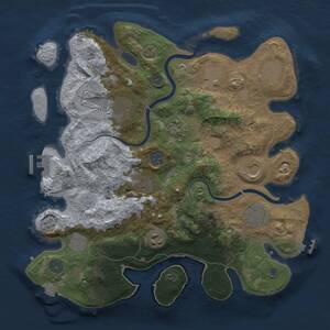 Thumbnail Rust Map: Procedural Map, Size: 3500, Seed: 406107718, 18 Monuments