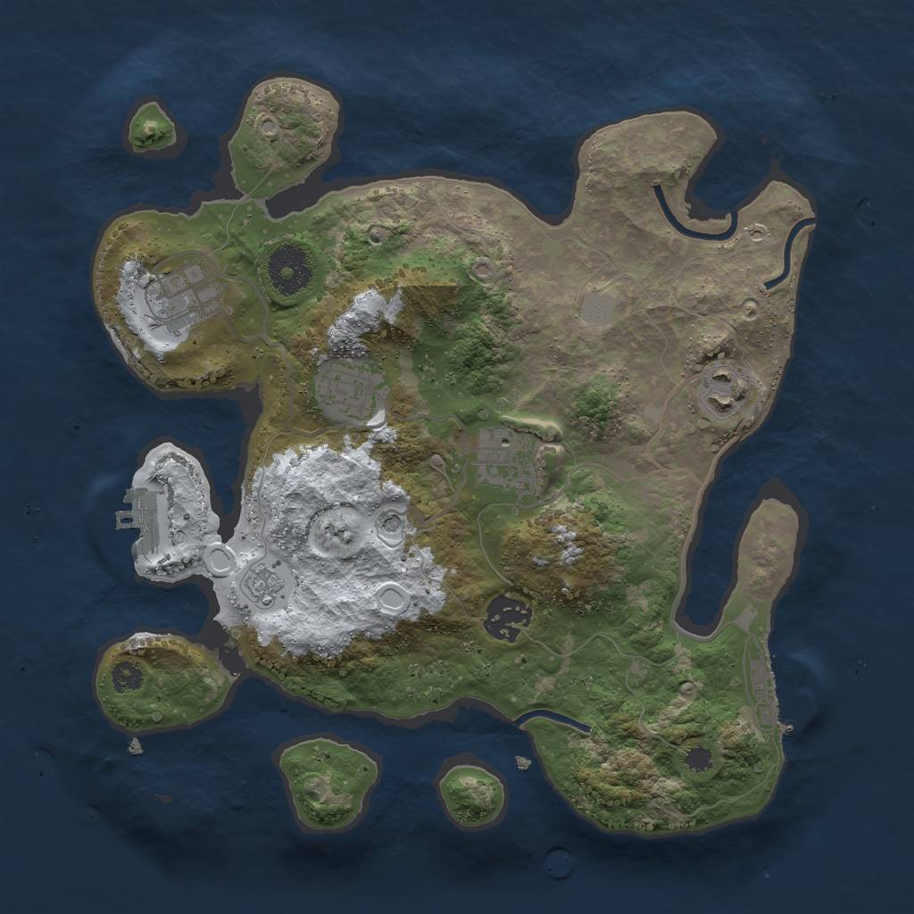 Rust Map: Procedural Map, Size: 3000, Seed: 443821, 14 Monuments