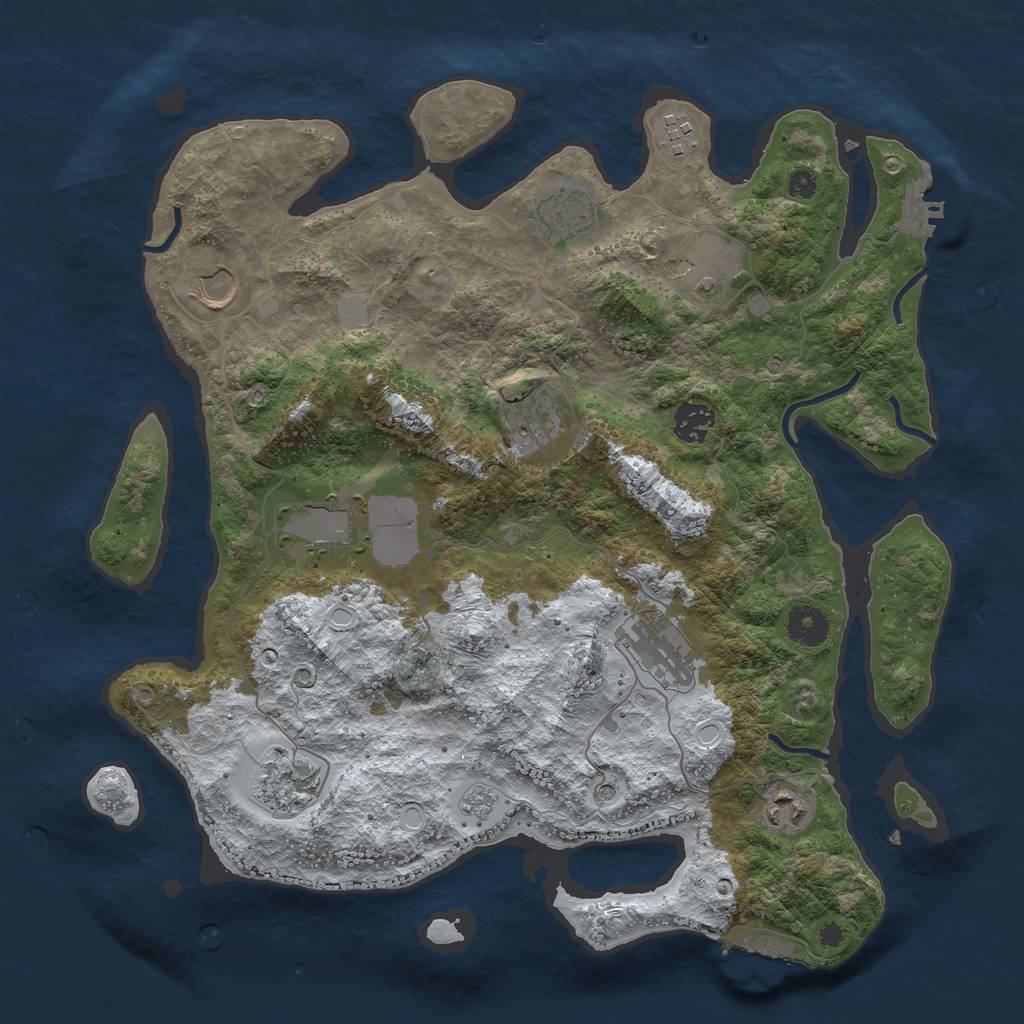 Rust Map: Procedural Map, Size: 3750, Seed: 1511237275, 19 Monuments