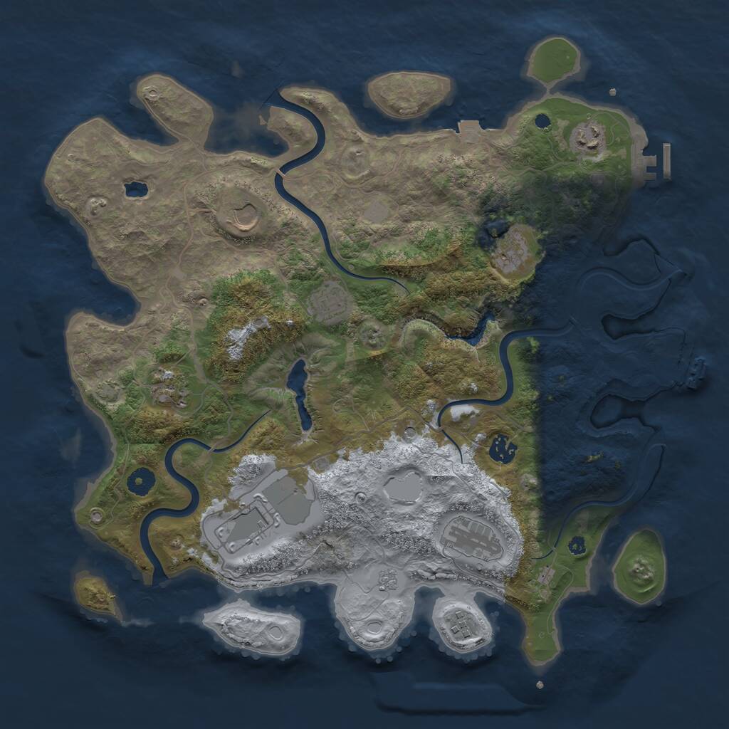 Rust Map: Procedural Map, Size: 4000, Seed: 52291, 15 Monuments
