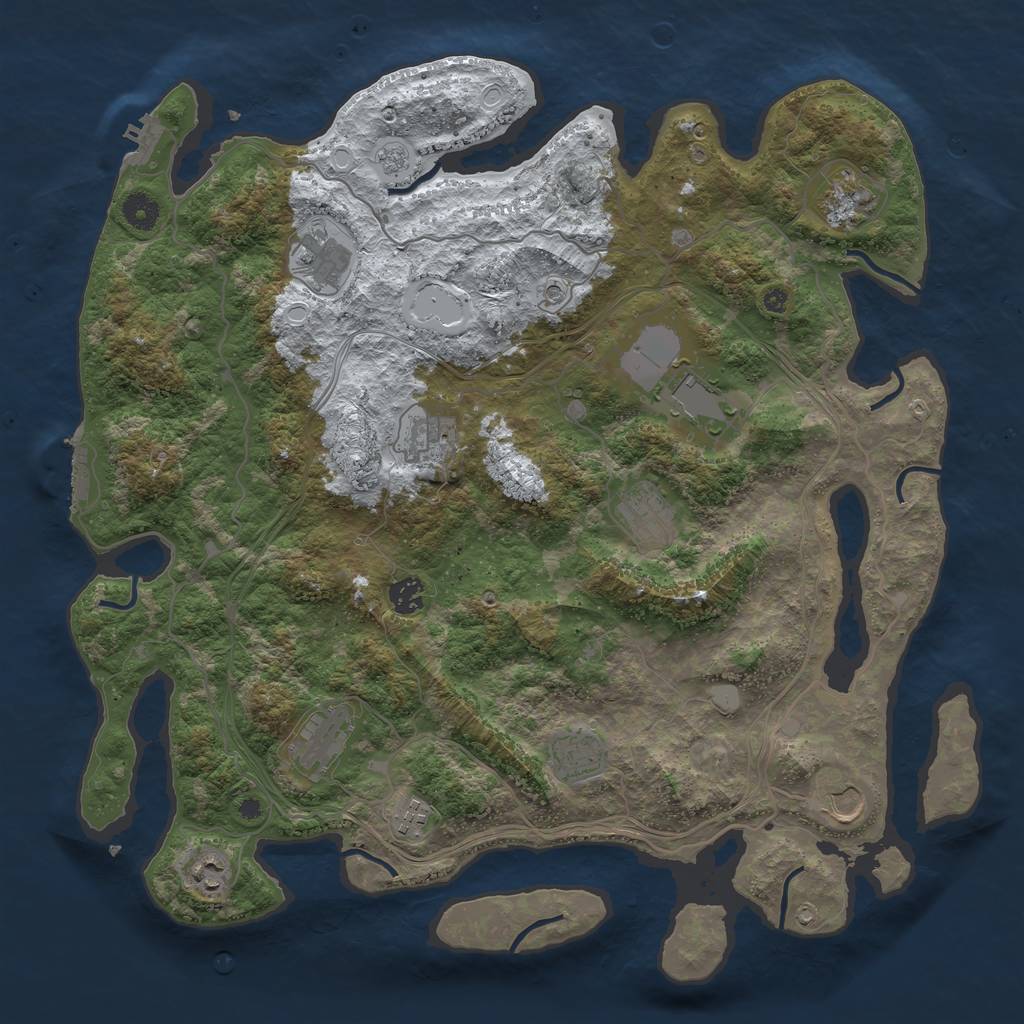 Rust Map: Procedural Map, Size: 4250, Seed: 1677723830, 20 Monuments