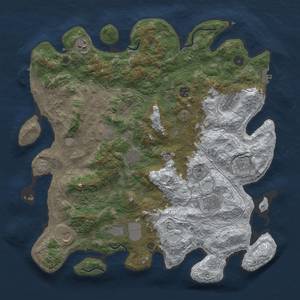 Thumbnail Rust Map: Procedural Map, Size: 4300, Seed: 23, 19 Monuments