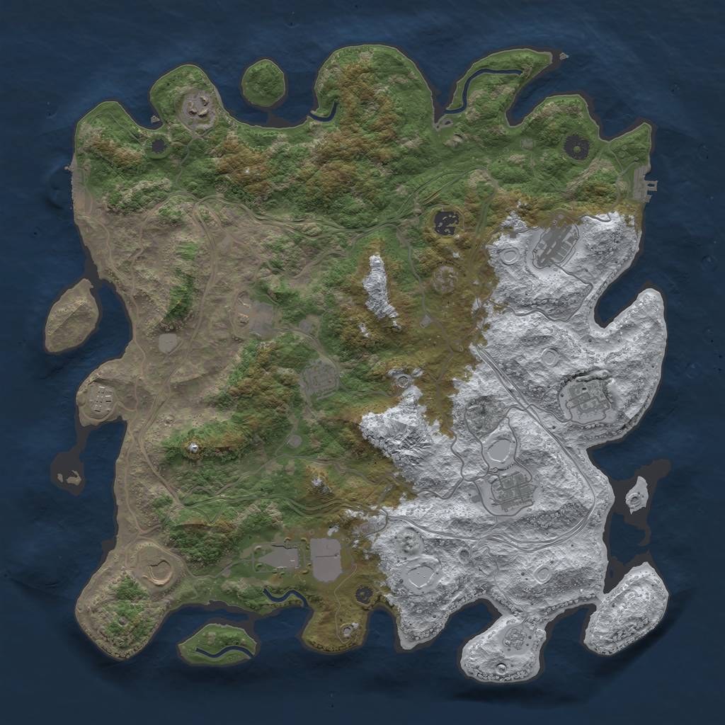 Rust Map: Procedural Map, Size: 4300, Seed: 23, 19 Monuments