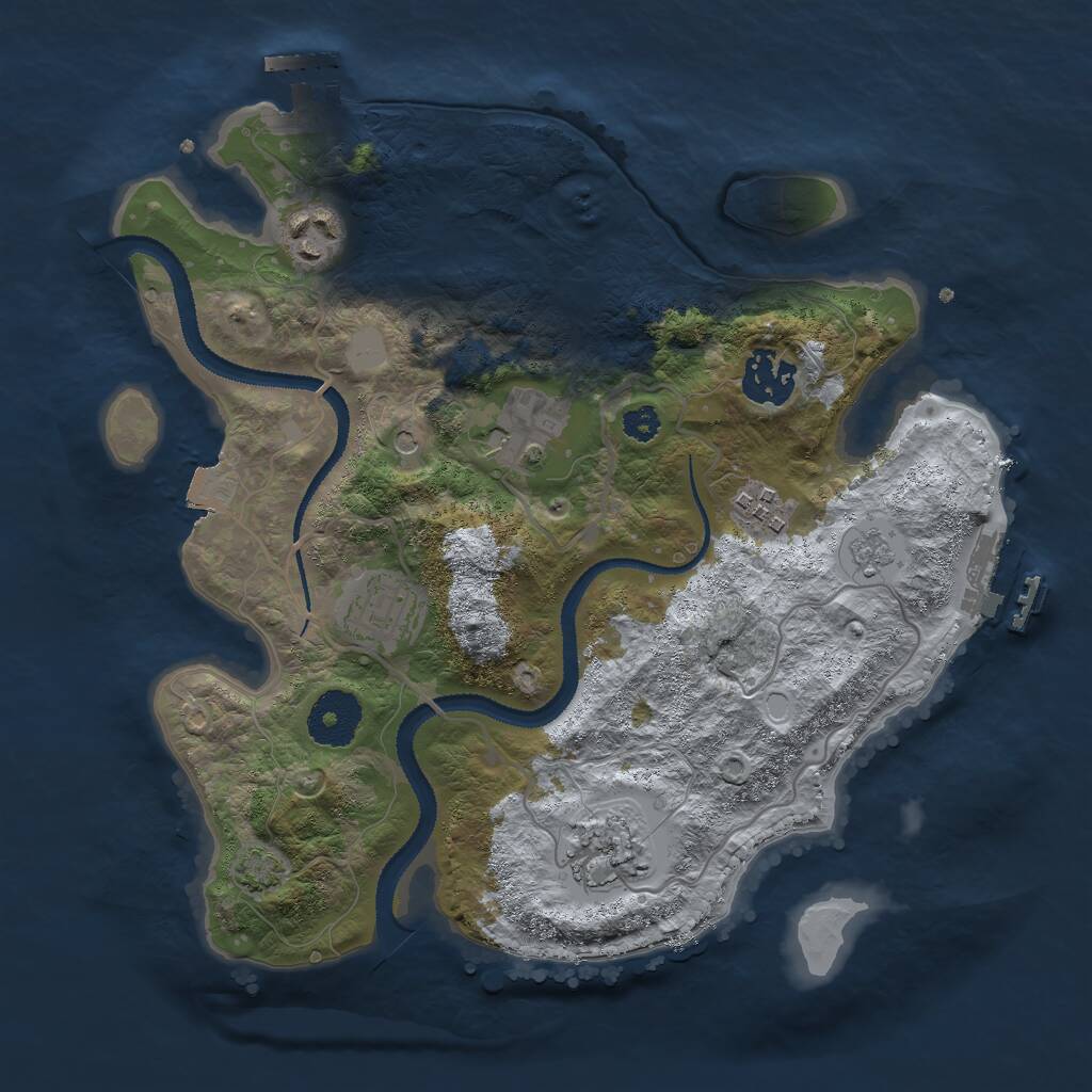 Rust Map: Procedural Map, Size: 3000, Seed: 430542286, 12 Monuments