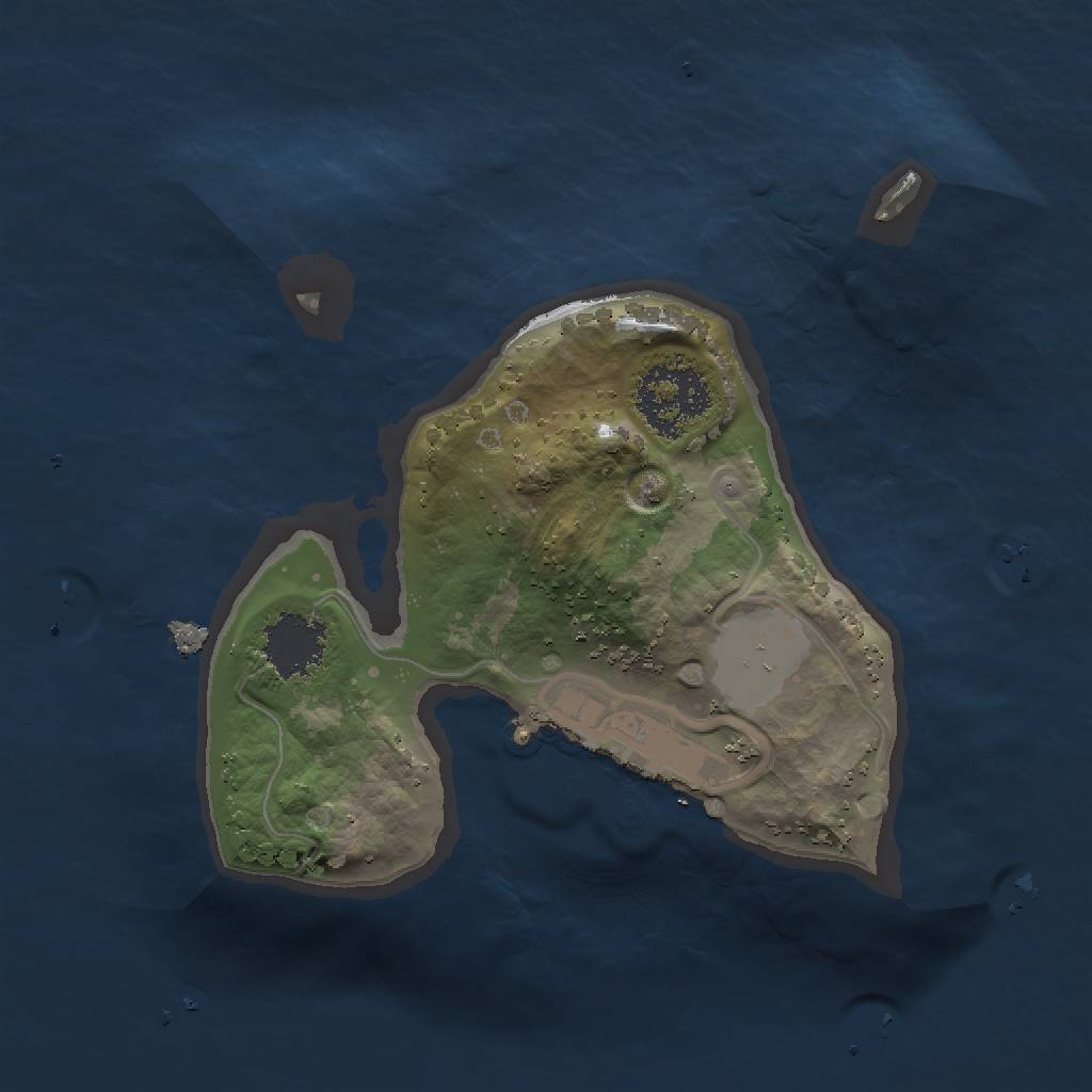 Rust Map: Procedural Map, Size: 1500, Seed: 5, 5 Monuments