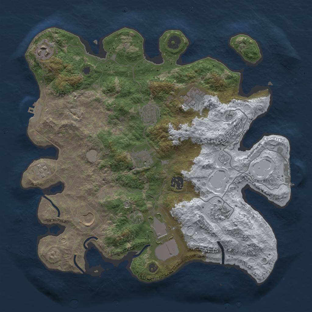 Rust Map: Procedural Map, Size: 3500, Seed: 1772802966, 18 Monuments