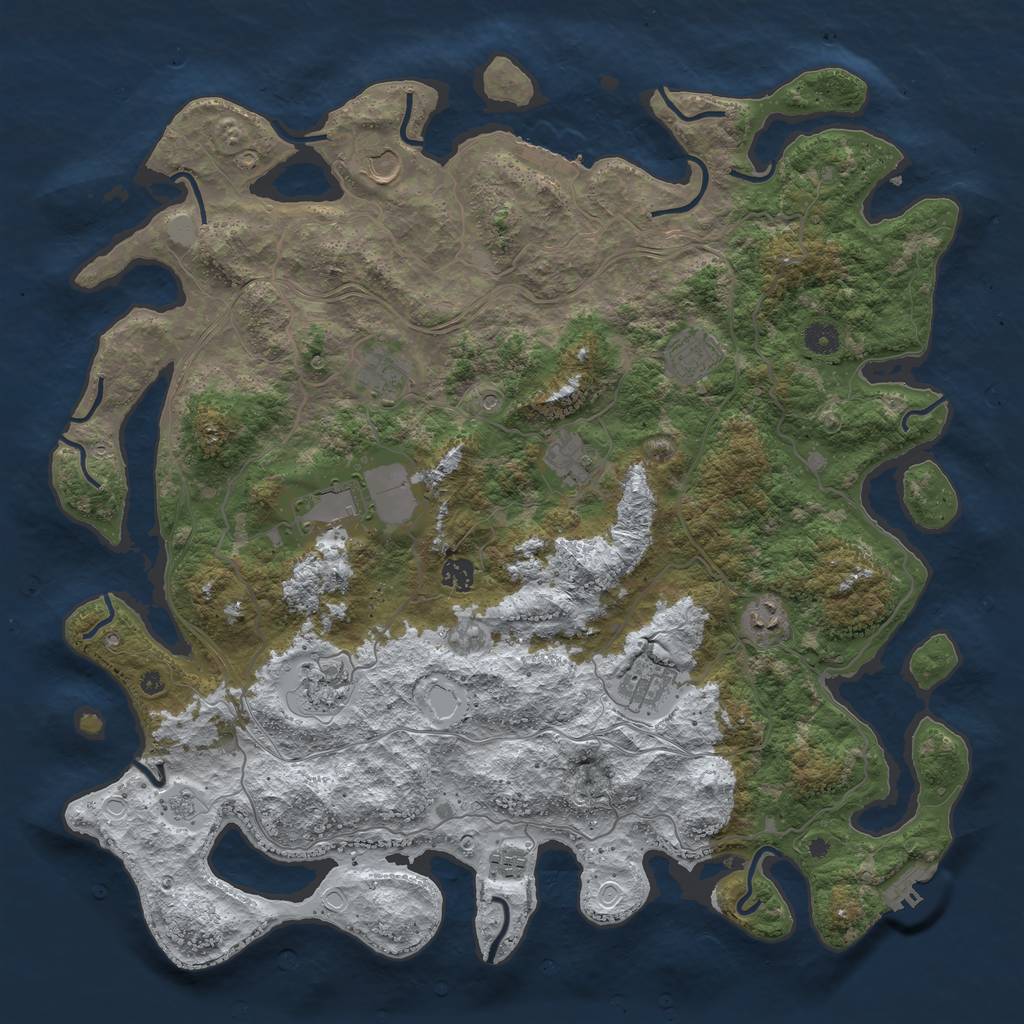 Rust Map: Procedural Map, Size: 4500, Seed: 1982940570, 19 Monuments