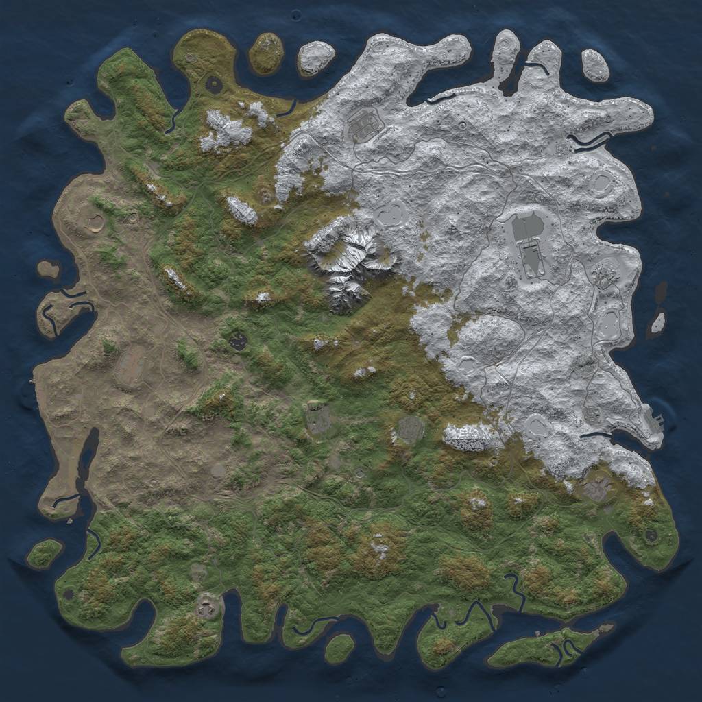 Rust Map: Procedural Map, Size: 6000, Seed: 167489, 20 Monuments