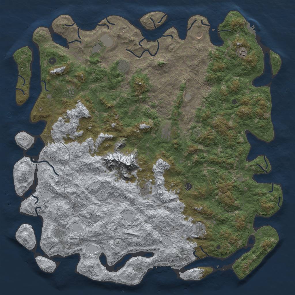 Rust Map: Procedural Map, Size: 6000, Seed: 694209754, 20 Monuments