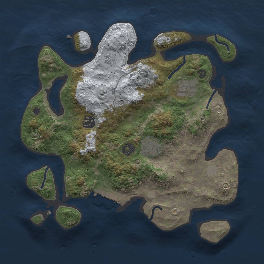 Rust Map: Procedural Map, Size: 3000, Seed: 446969, 11 Monuments
