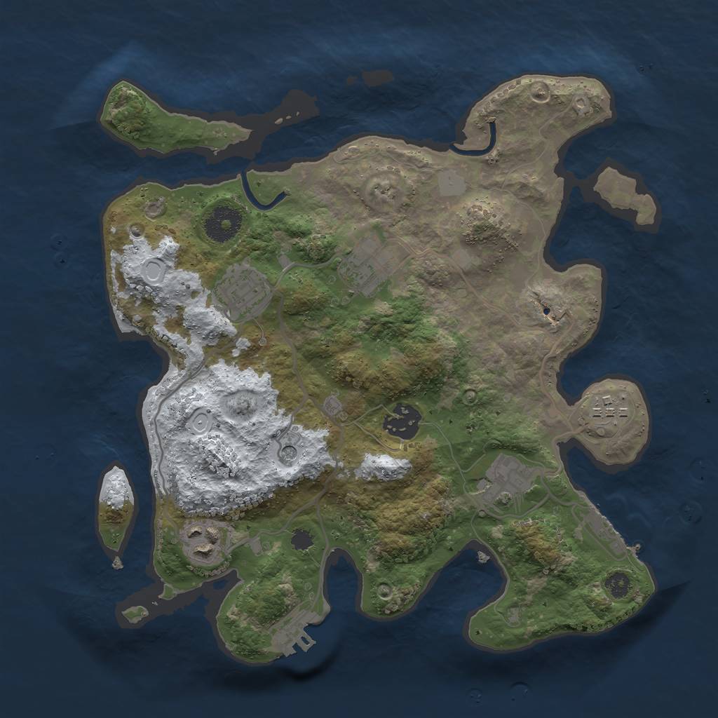 Rust Map: Procedural Map, Size: 3000, Seed: 1840473831, 14 Monuments