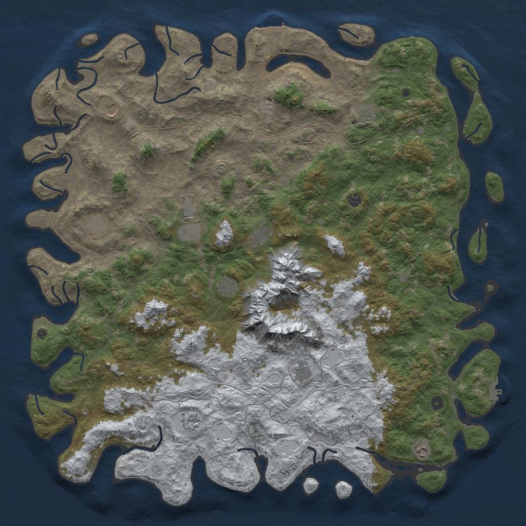 Rust Map: Procedural Map, Size: 6000, Seed: 1758520572, 20 Monuments