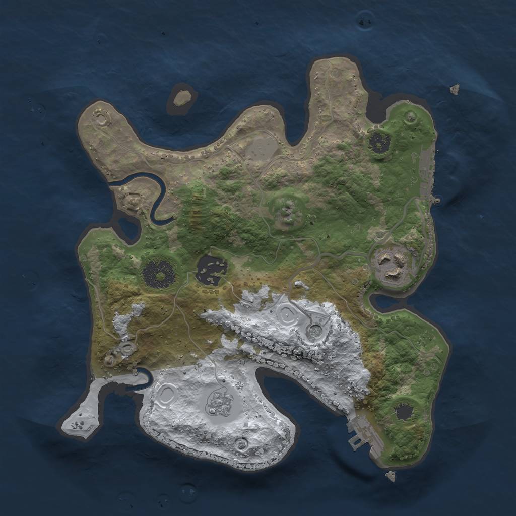 Rust Map: Procedural Map, Size: 2500, Seed: 1882283388, 11 Monuments