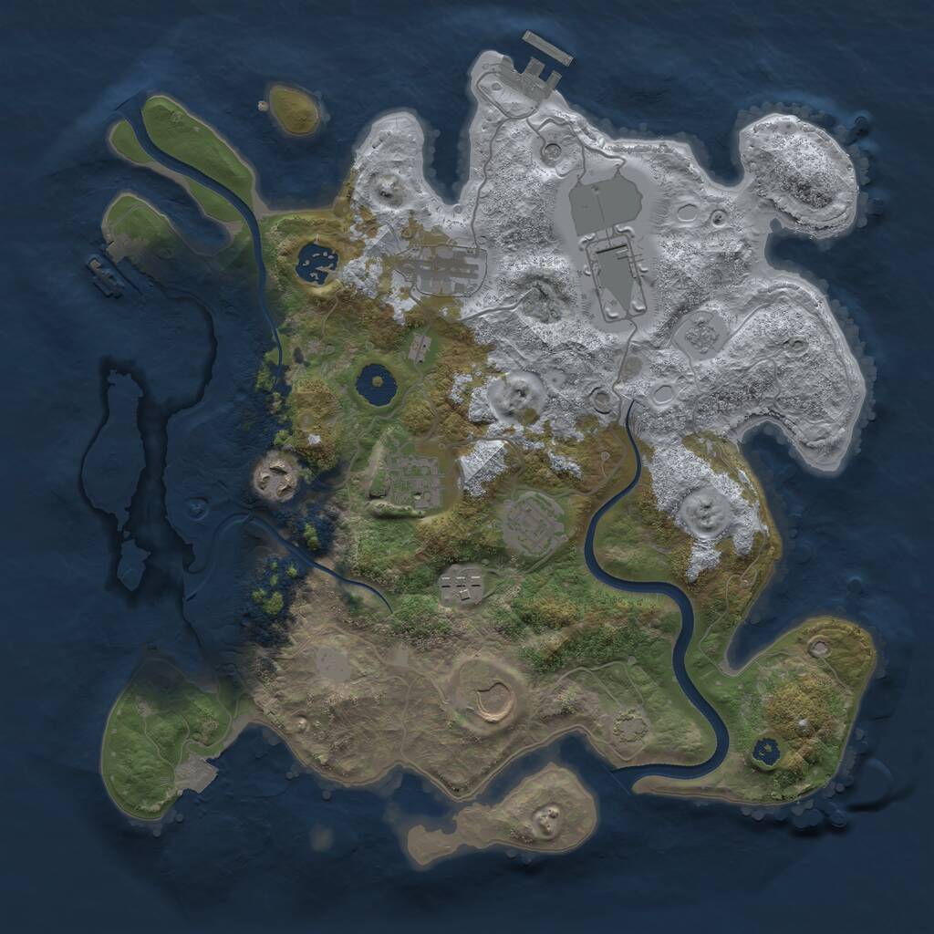 Rust Map: Procedural Map, Size: 3500, Seed: 1503573766, 14 Monuments