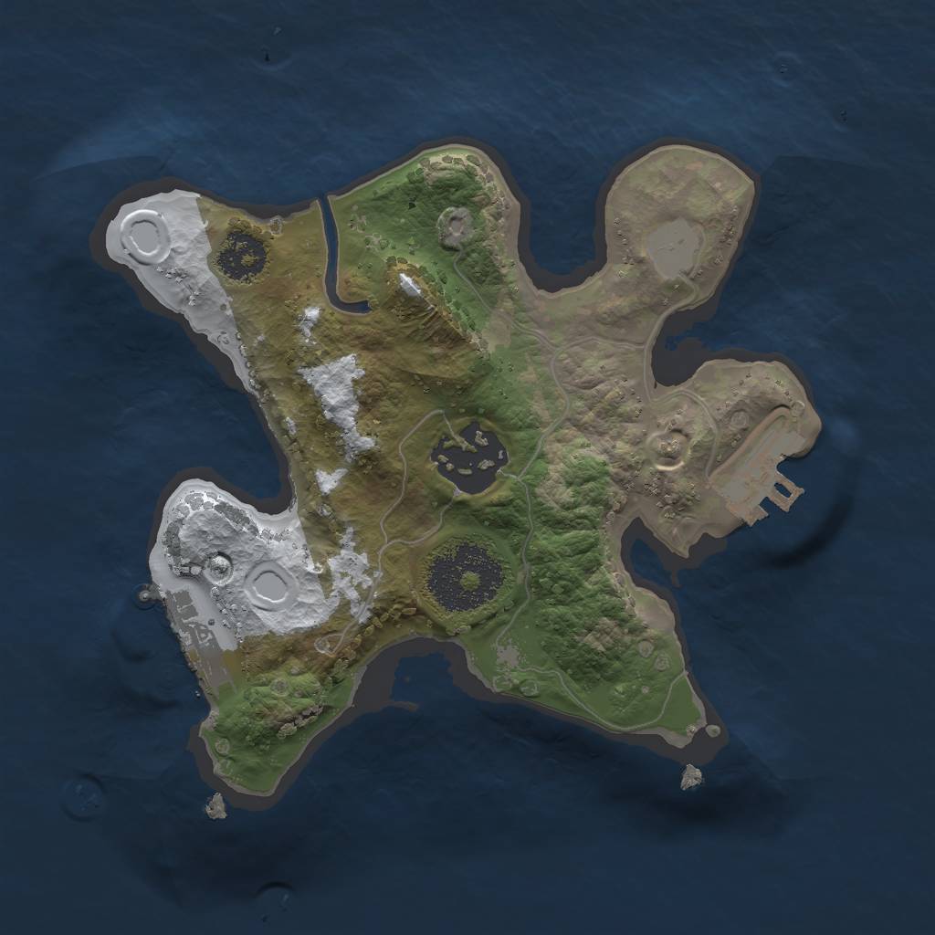Rust Map: Procedural Map, Size: 2000, Seed: 1291722910, 8 Monuments