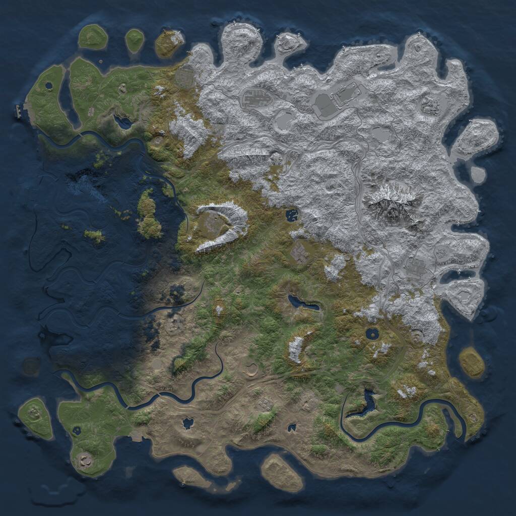 Rust Map: Procedural Map, Size: 6000, Seed: 320286, 17 Monuments