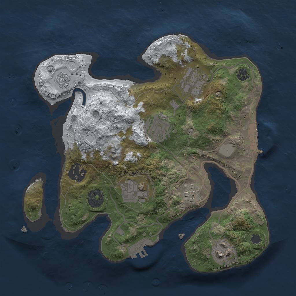 Rust Map: Procedural Map, Size: 2500, Seed: 637622903, 14 Monuments