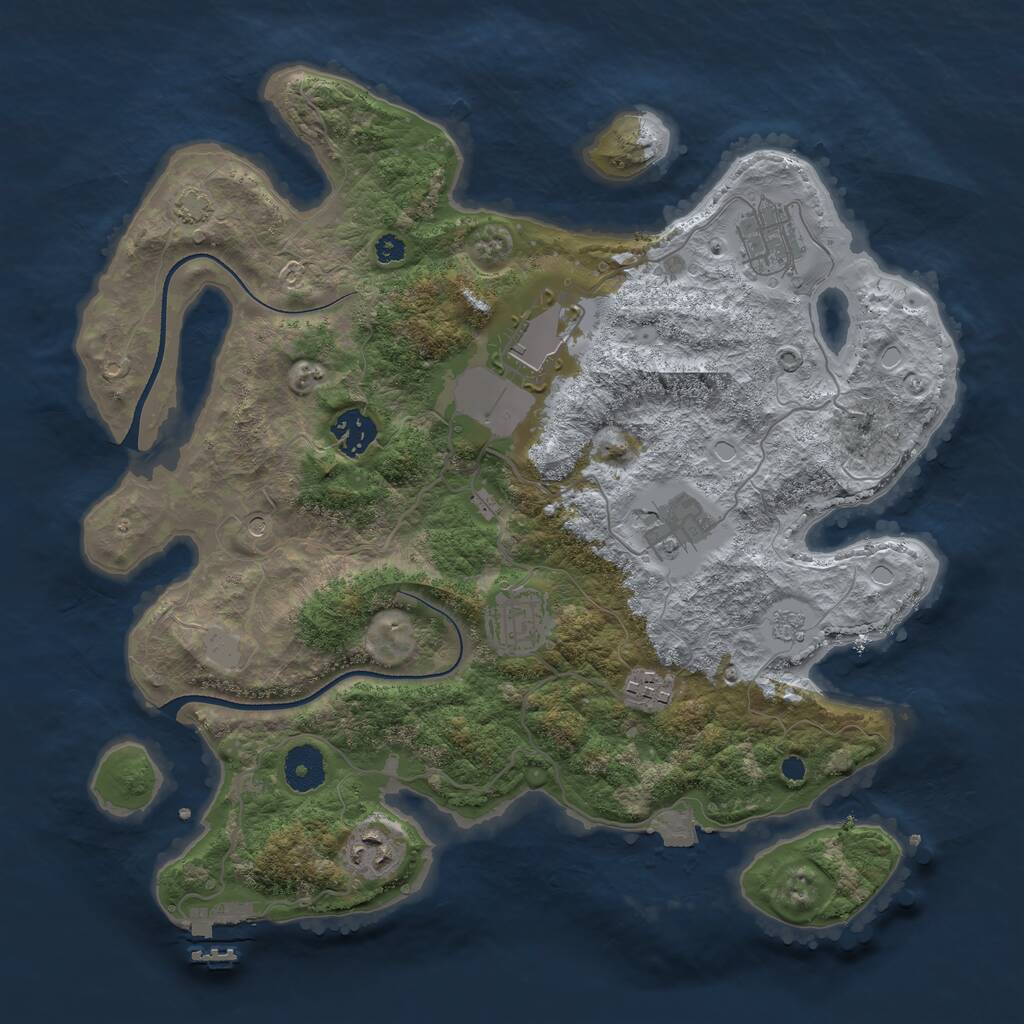 Rust Map: Procedural Map, Size: 3500, Seed: 4949, 12 Monuments