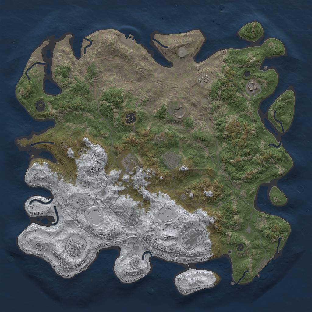 Rust Map: Procedural Map, Size: 4250, Seed: 998185625, 17 Monuments