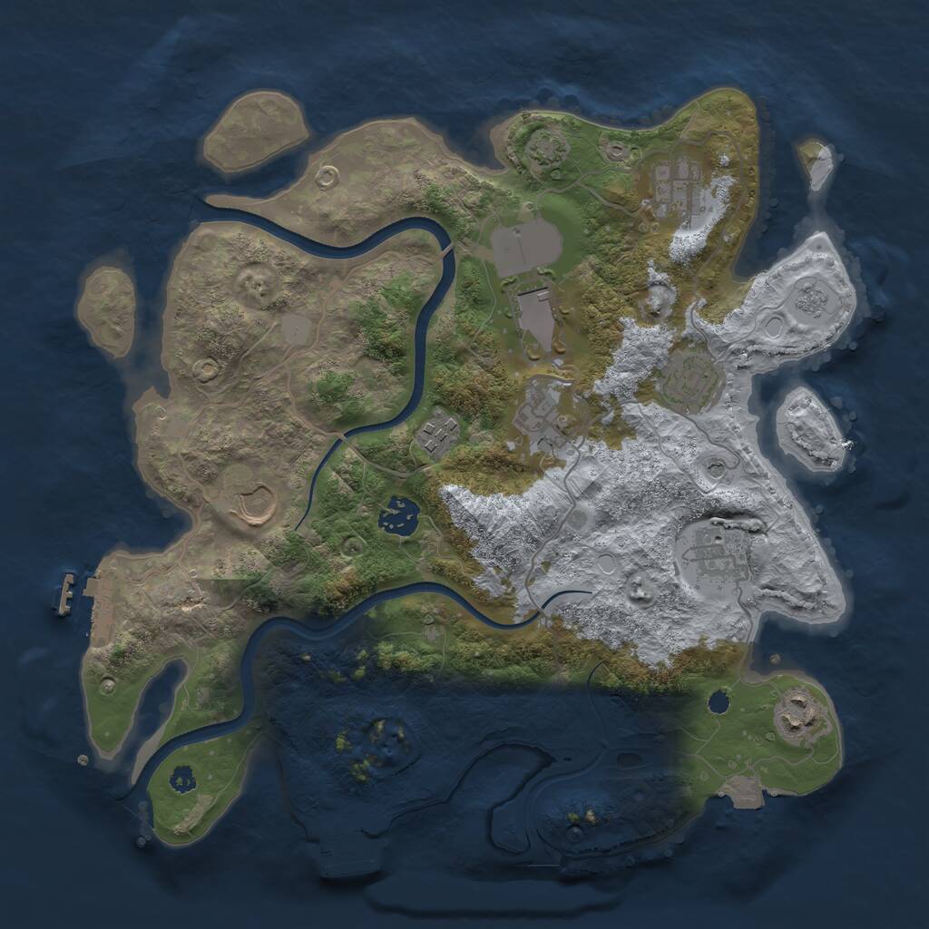 Rust Map: Procedural Map, Size: 3500, Seed: 83941811, 15 Monuments