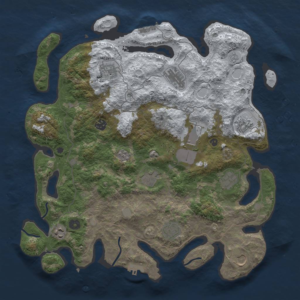 Rust Map: Procedural Map, Size: 4000, Seed: 65093, 20 Monuments