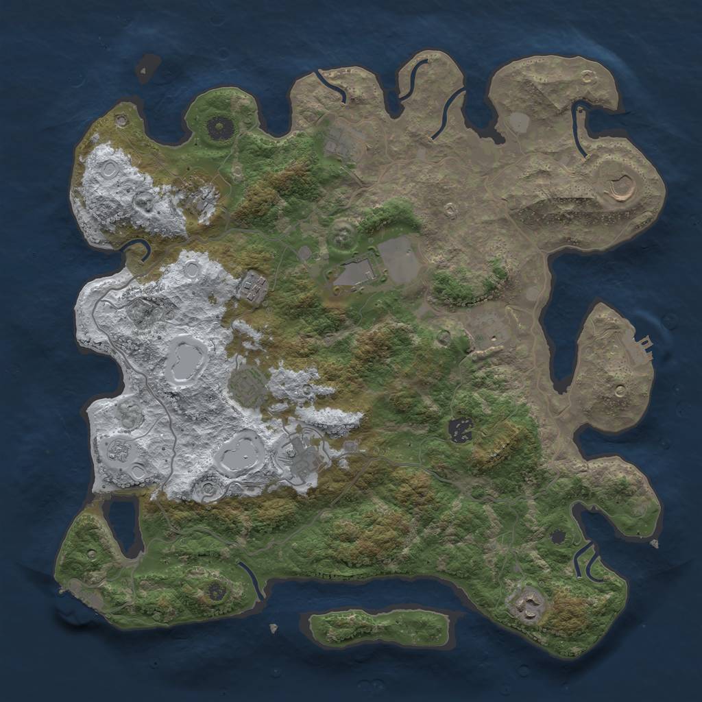 Rust Map: Procedural Map, Size: 4000, Seed: 846577, 19 Monuments