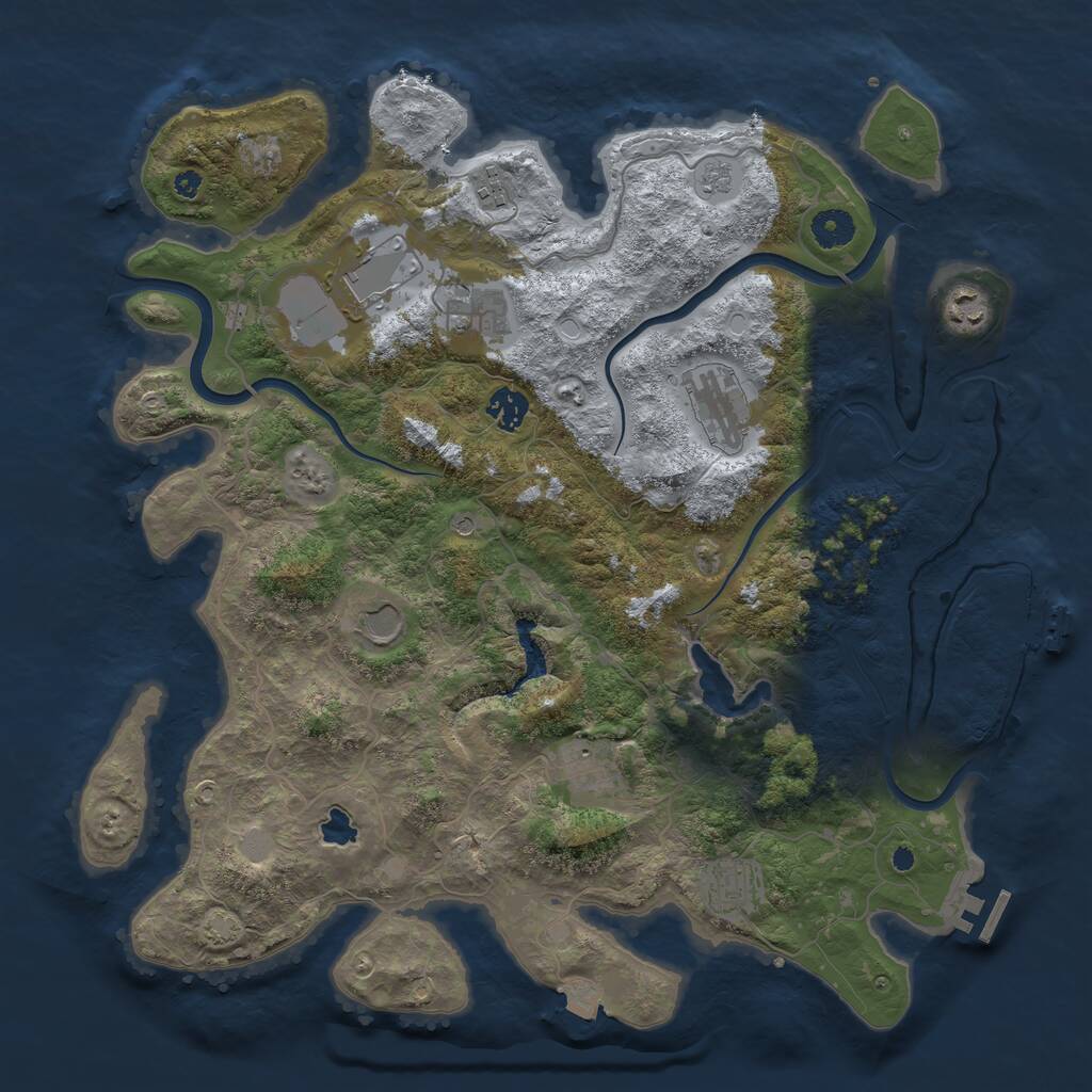 Rust Map: Procedural Map, Size: 4000, Seed: 352013, 15 Monuments