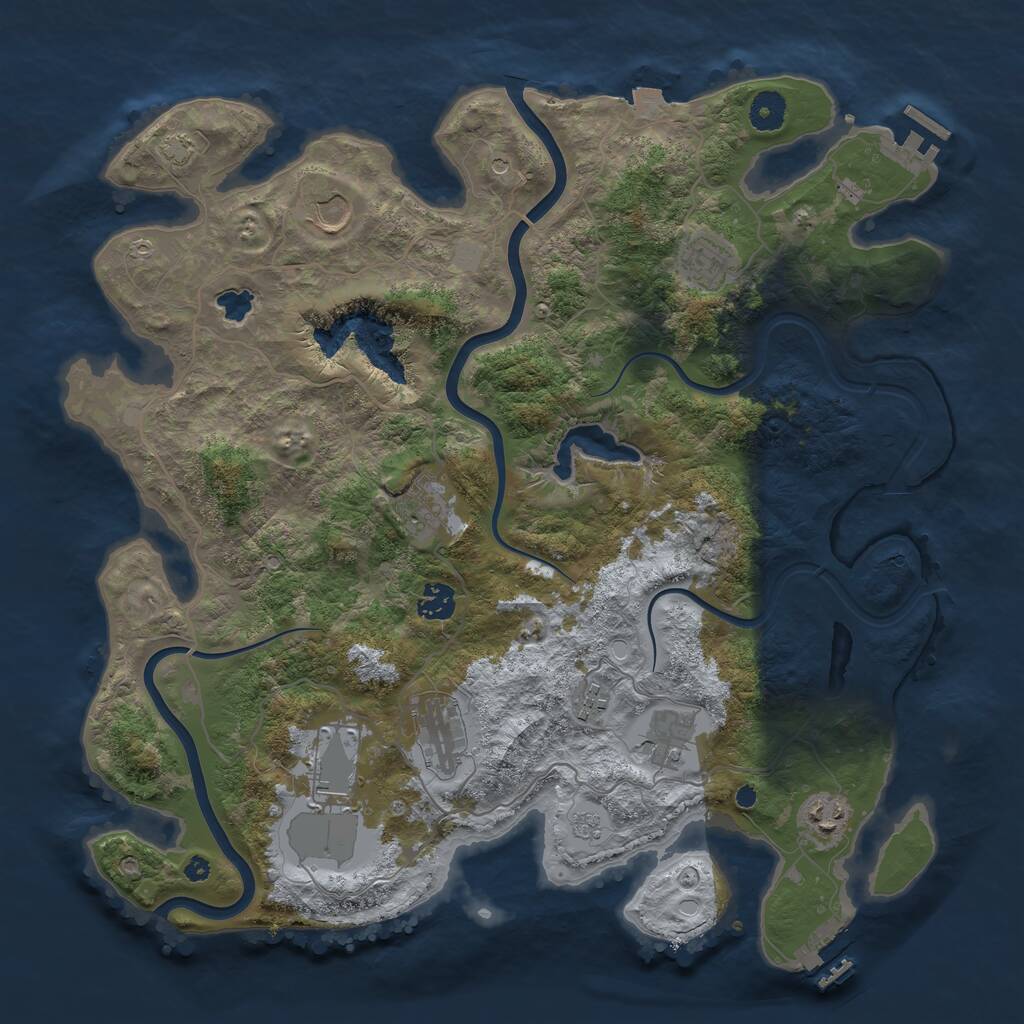 Rust Map: Procedural Map, Size: 4000, Seed: 822499, 15 Monuments