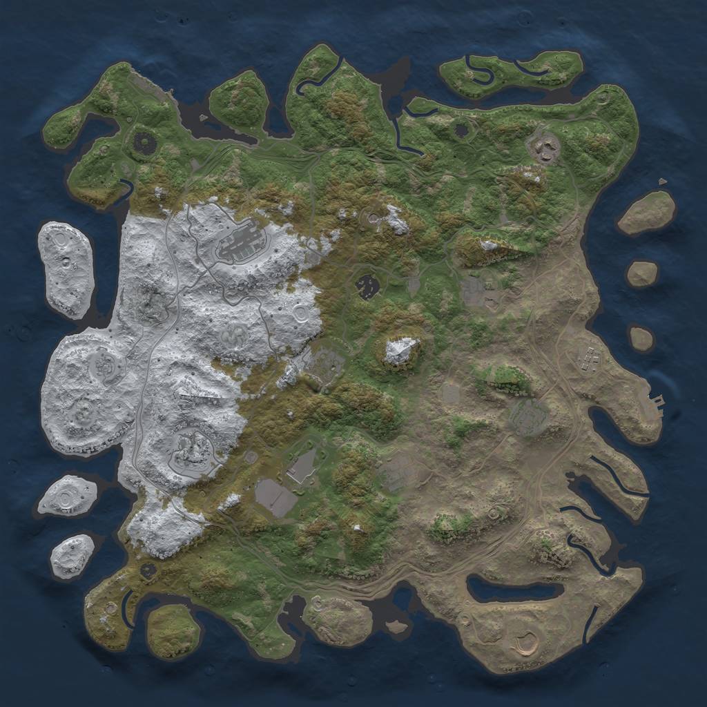 Rust Map: Procedural Map, Size: 4500, Seed: 586771846, 20 Monuments