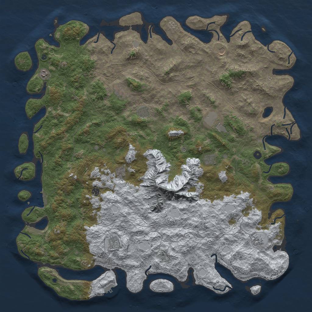 Rust Map: Procedural Map, Size: 6000, Seed: 1452115794, 20 Monuments