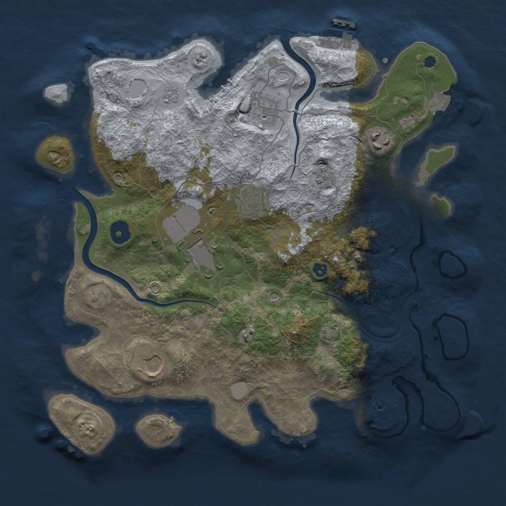 Rust Map: Procedural Map, Size: 3500, Seed: 1578712504, 11 Monuments